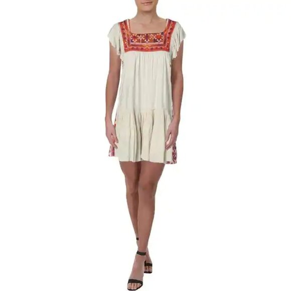 Free People Embroidered Glow White Sand Dress - Picture 3 of 10